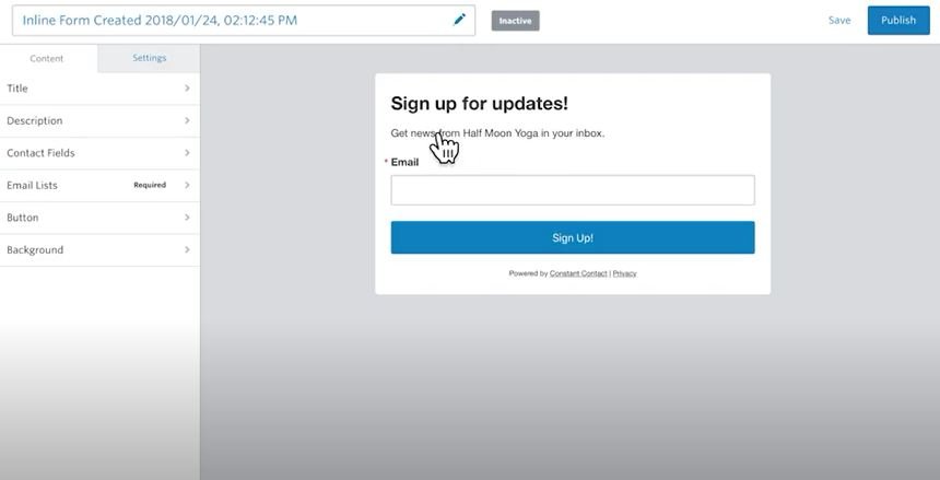 Constant Contact Sign up