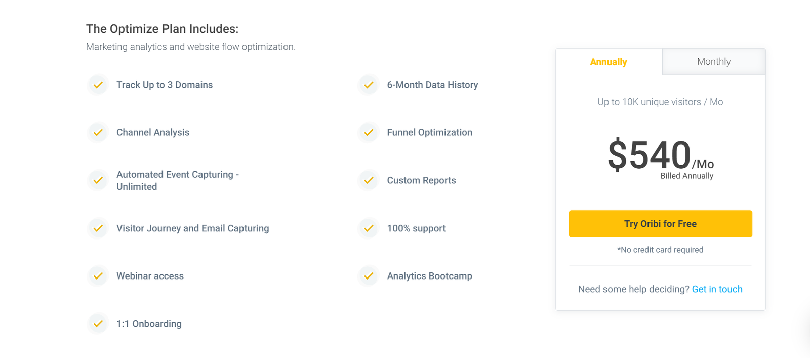Oribi pricing, free trial, oribi coupon code, oribi discount